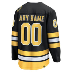 Boston Bruins Fanatics Home Breakaway Custom Jersey - Black - NHL