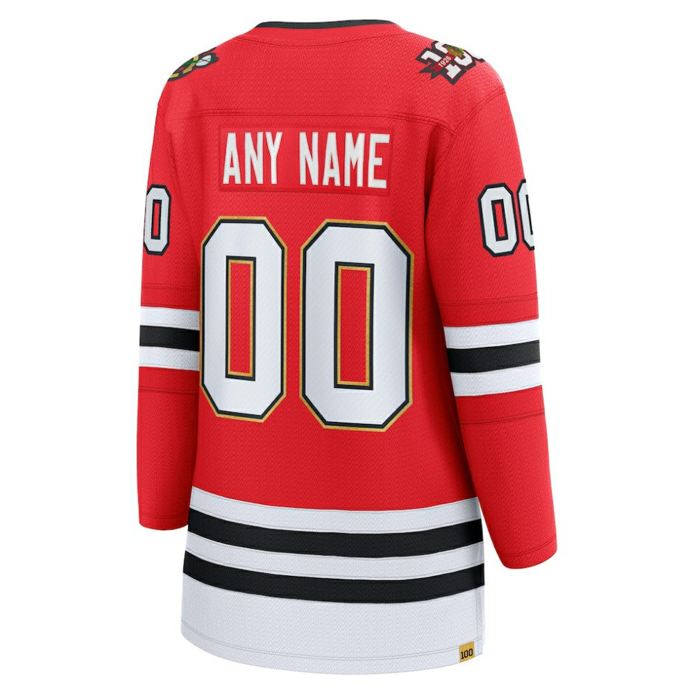Chicago Blackhawks Fanatics Women's Centennial Breakaway Custom Jersey - Red - NHL