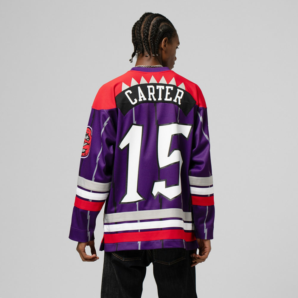 Vince Carter Toronto Raptors Unisex Maxxed Out Fashion Hockey Jersey Purple - NBA