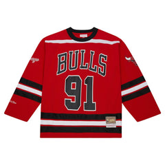 Dennis Rodman Chicago Bulls Unisex Maxxed Out Fashion Hockey Jersey Red - NBA