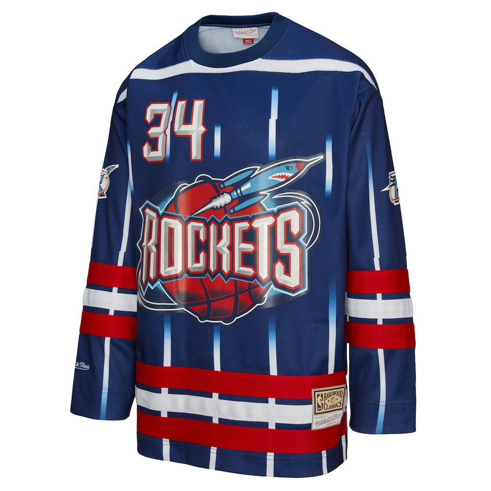 Hakeem Olajuwon Houston Rockets Unisex Maxxed Out Fashion Hockey Jersey Navy - NBA