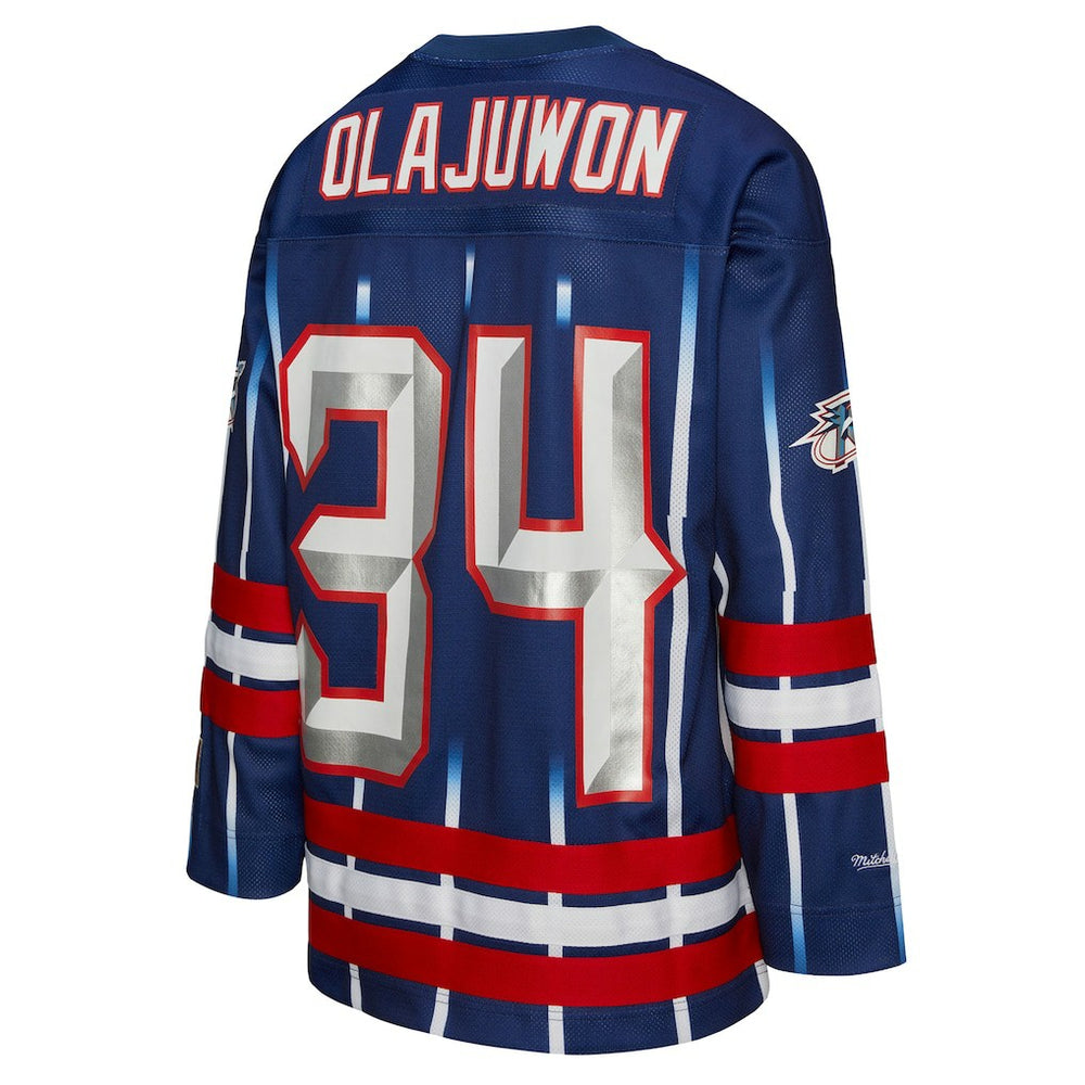 Hakeem Olajuwon Houston Rockets Unisex Maxxed Out Fashion Hockey Jersey Navy - NBA