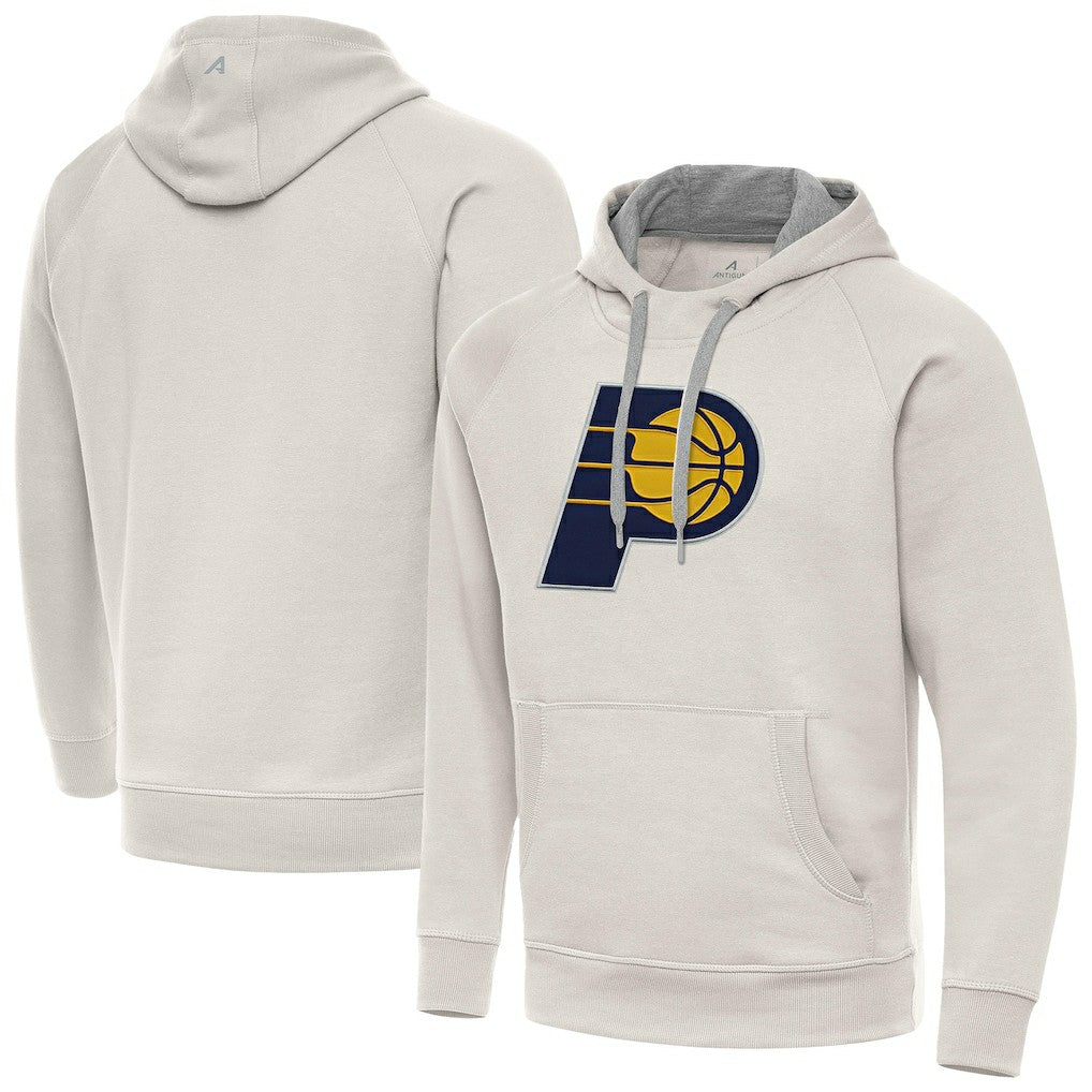 Indiana Pacers Antigua Big Logo Victory Pullover Hoodie Cream - NBA