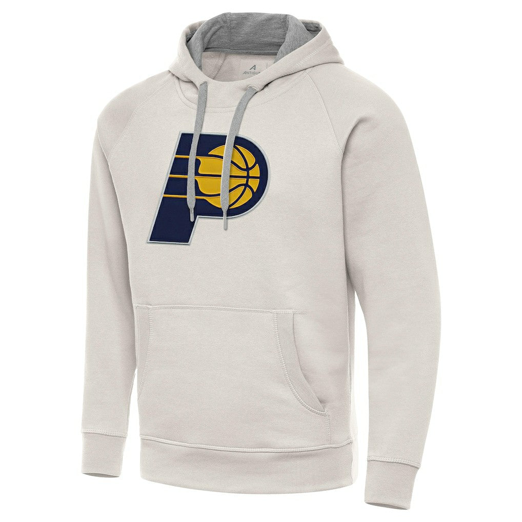 Indiana Pacers Antigua Big Logo Victory Pullover Hoodie Cream - NBA