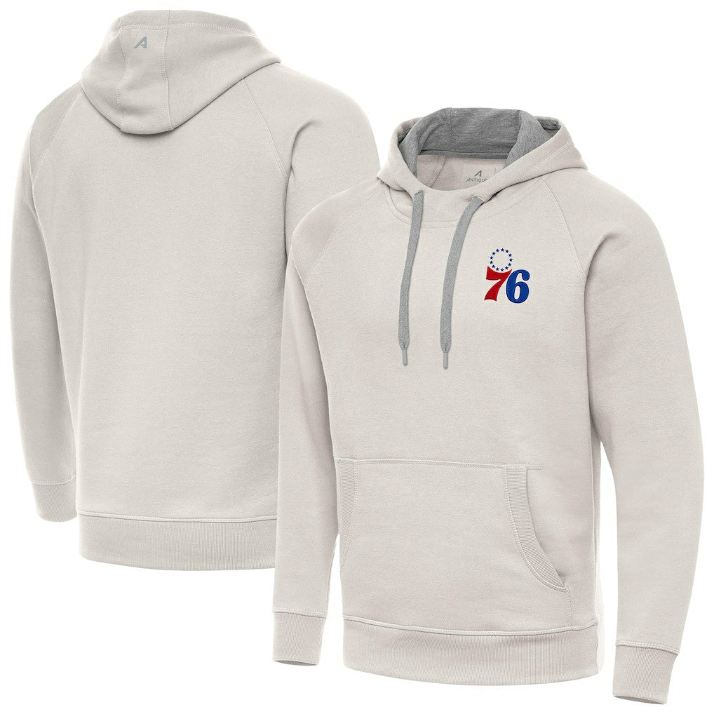 Philadelphia 76ers Antigua Victory Pullover Hoodie Cream - NBA