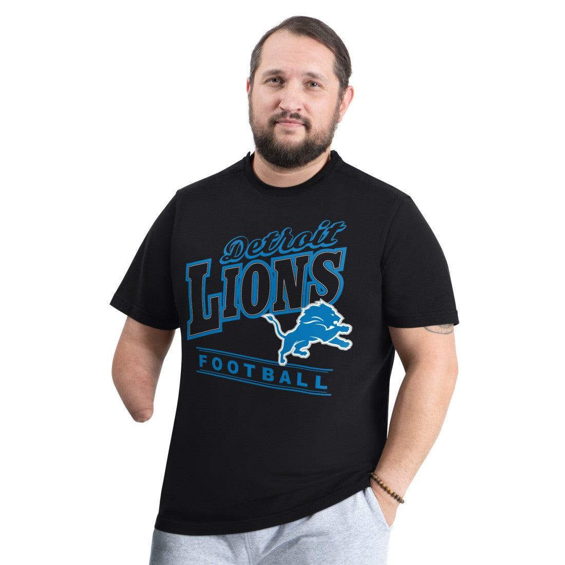 Detroit Lions G-III Sports by Carl Banks Adaptive Headliner Graphic T-Shirt Black | NFL