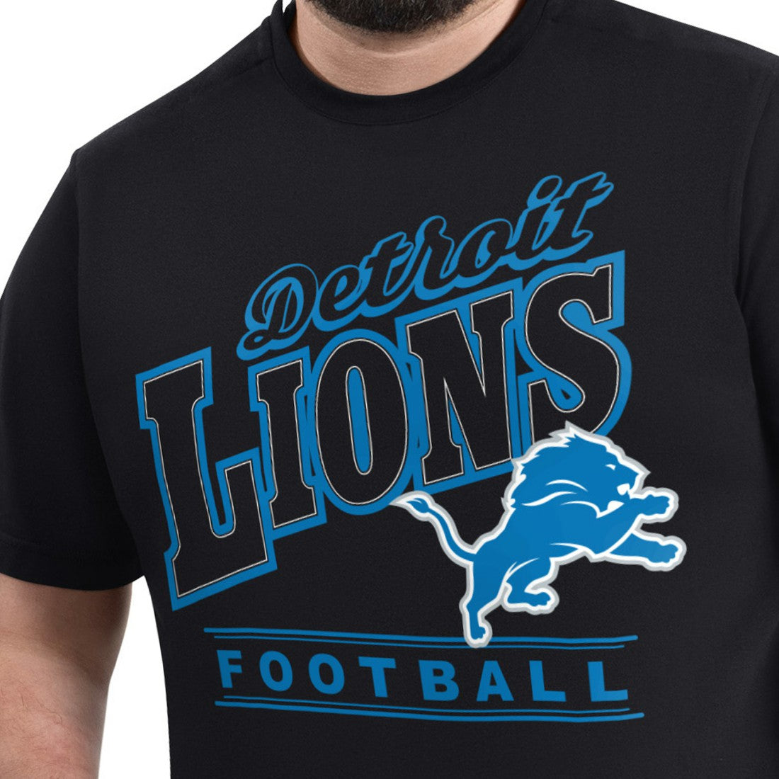 Detroit Lions G-III Sports by Carl Banks Adaptive Headliner Graphic T-Shirt Black | NFL