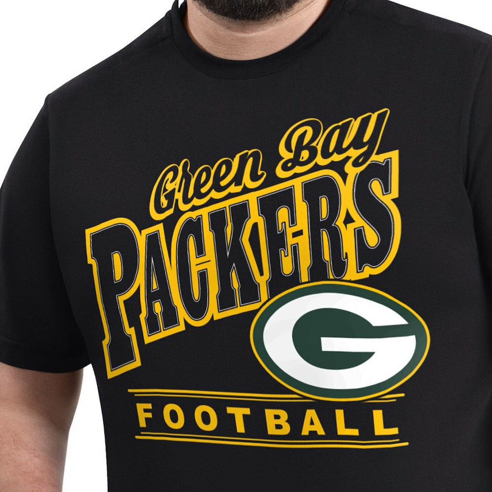 Green Bay Packers G-III Sports by Carl Banks Adaptive Headliner Graphic T-Shirt Black | NFL