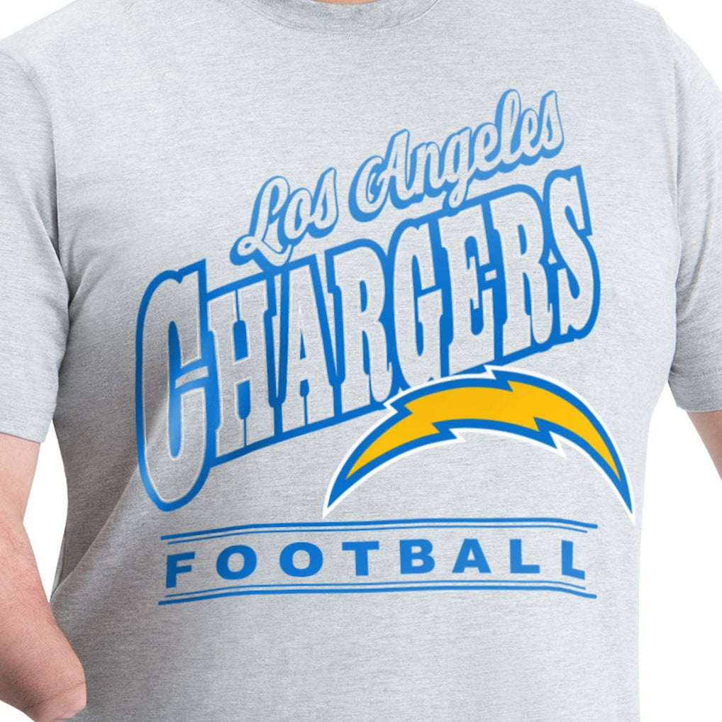 Los Angeles Chargers G-III Sports by Carl Banks Adaptive Headliner Graphic T-Shirt Heather Gray | NFL