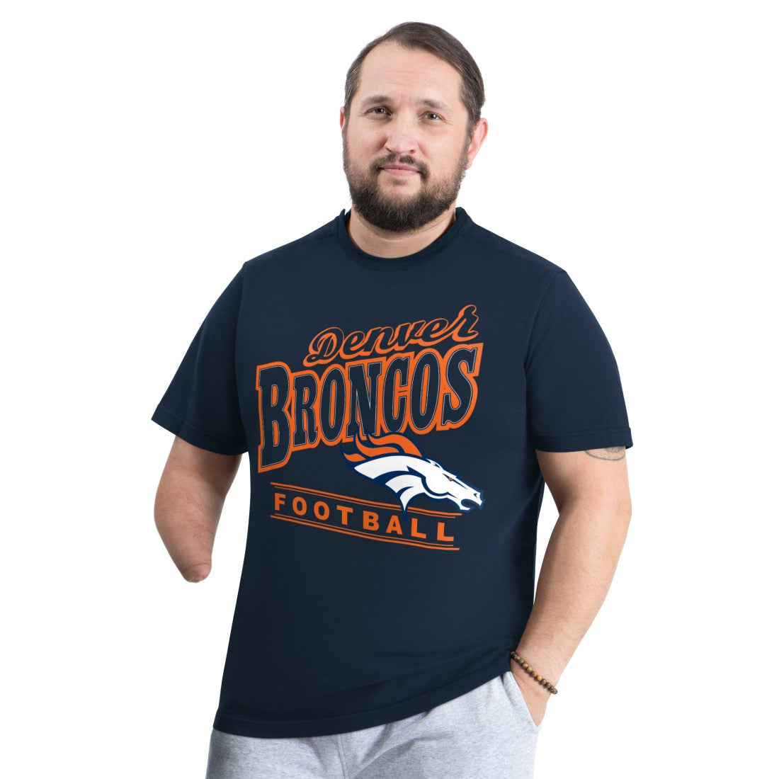 Denver Broncos G-III Sports by Carl Banks Adaptive Headliner Graphic T-Shirt Navy | NFL