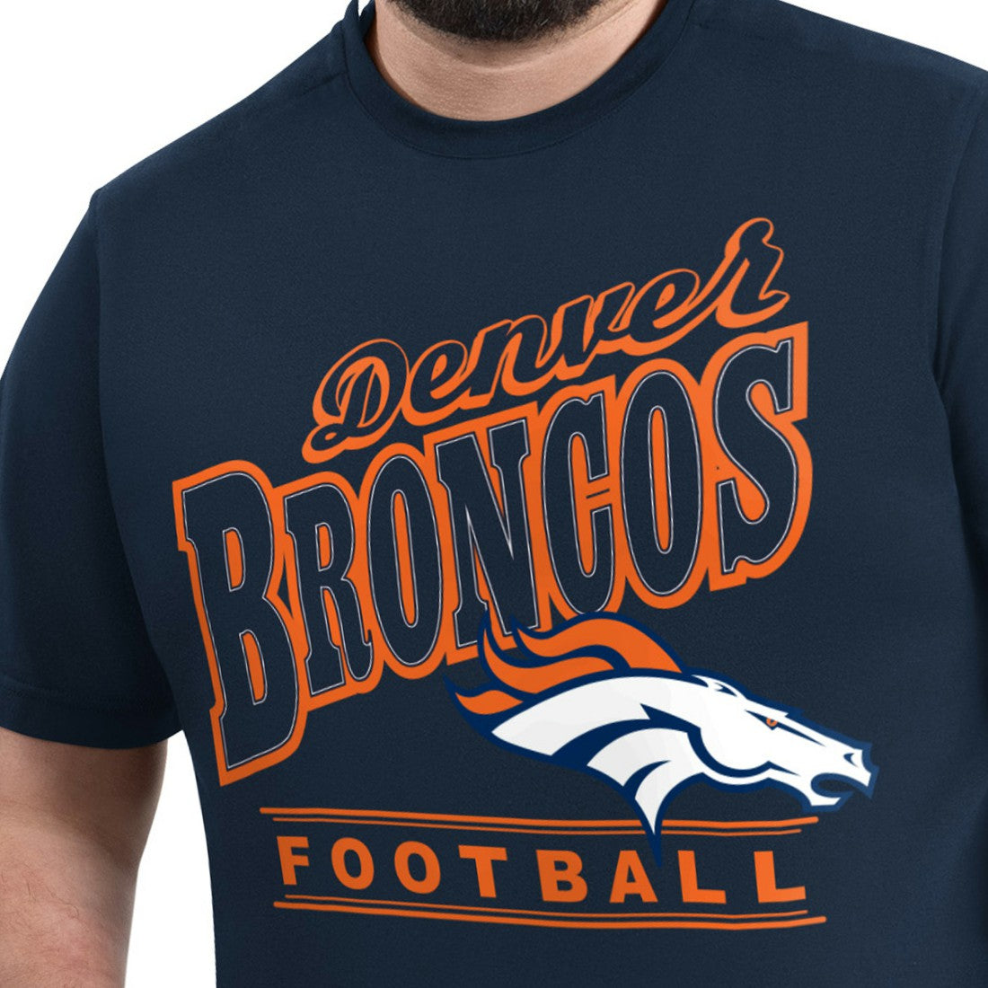 Denver Broncos G-III Sports by Carl Banks Adaptive Headliner Graphic T-Shirt Navy | NFL