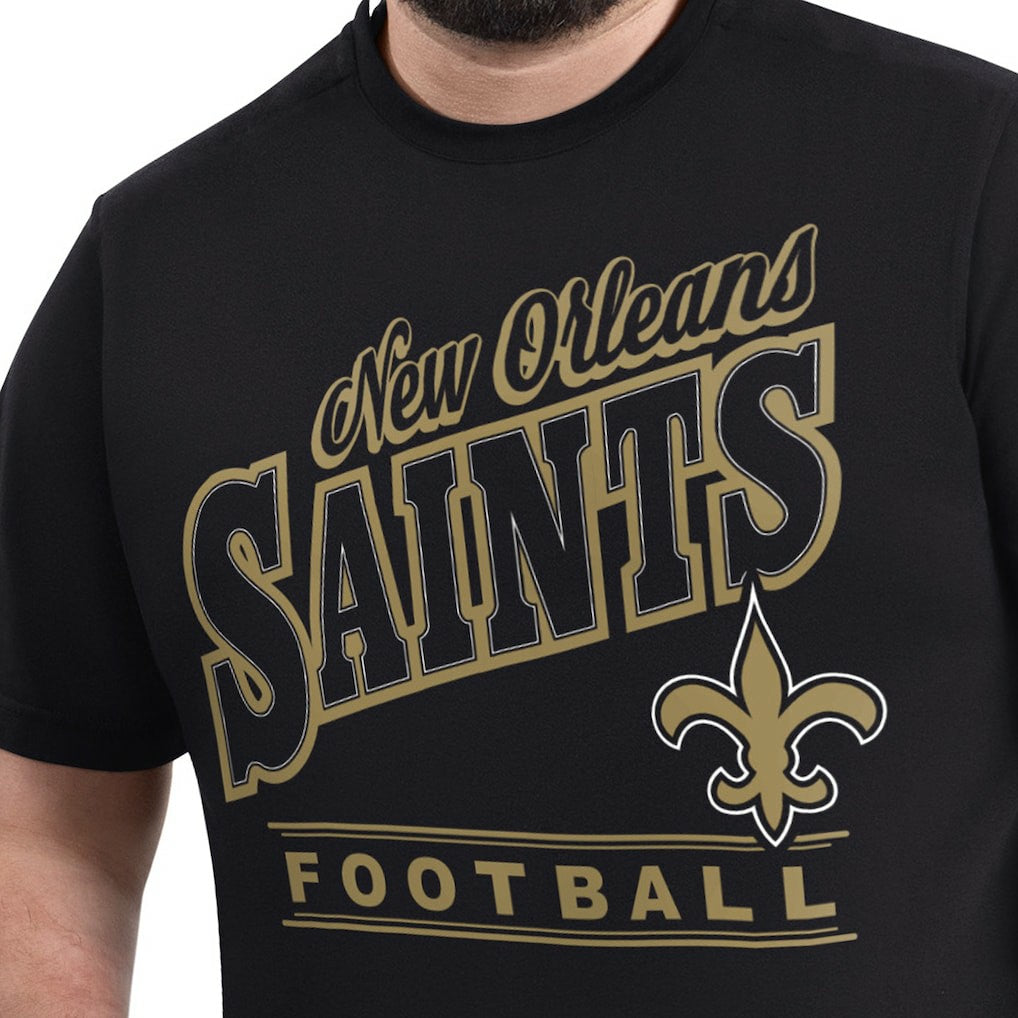 New Orleans Saints G-III Sports by Carl Banks Adaptive Headliner Graphic T-Shirt Black | NFL