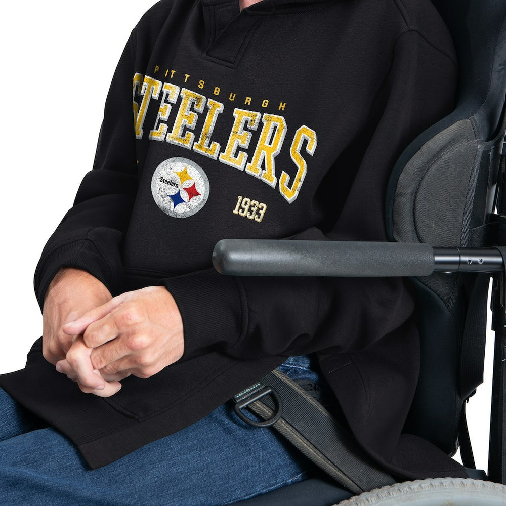 Pittsburgh Steelers G-III Sports by Carl Banks Adaptive Team Spirit Graphic Fleece Pullover Hoodie Black | NFL