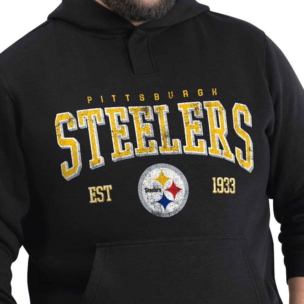 Pittsburgh Steelers G-III Sports by Carl Banks Adaptive Team Spirit Graphic Fleece Pullover Hoodie Black | NFL