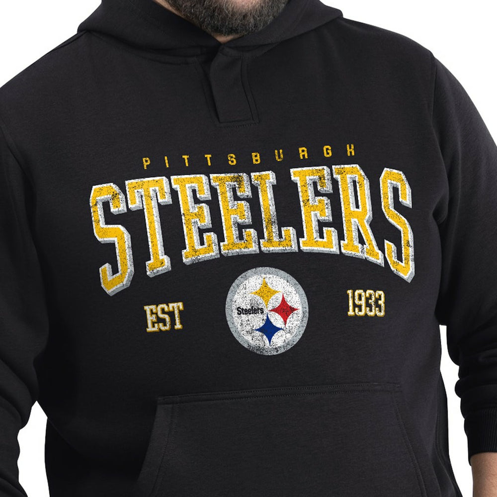 Pittsburgh Steelers G-III Sports by Carl Banks Adaptive Team Spirit Graphic Fleece Pullover Hoodie Black | NFL