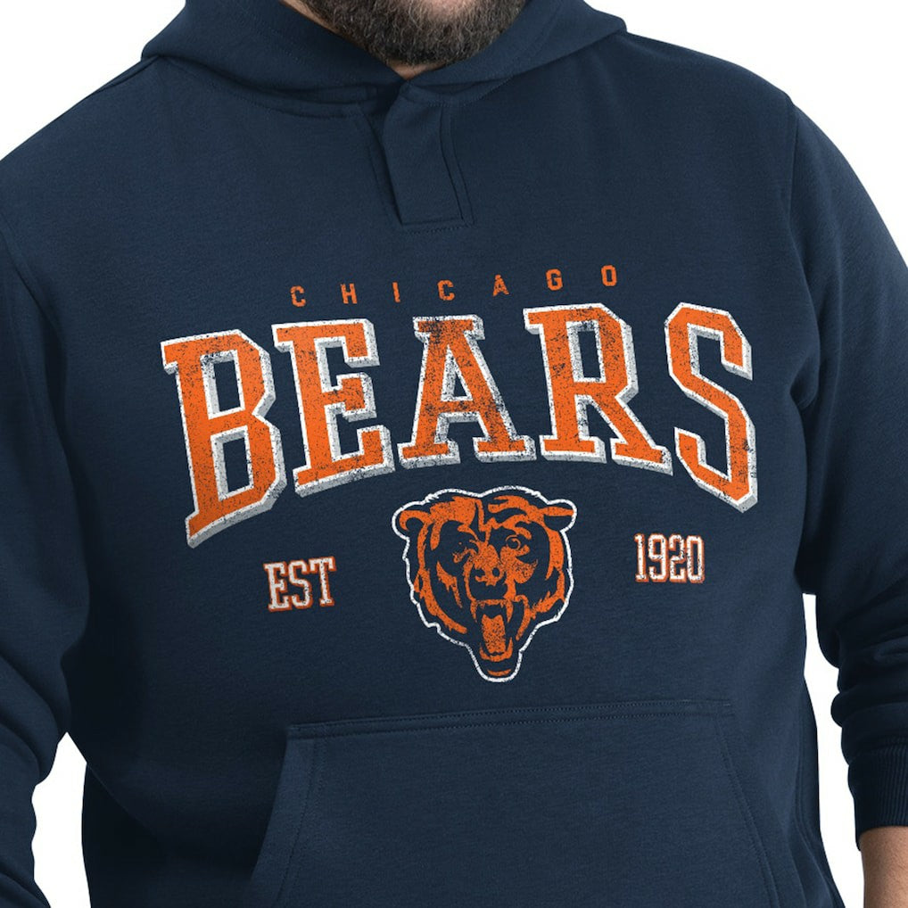 Chicago Bears G-III Sports by Carl Banks Adaptive Team Spirit Graphic Fleece Pullover Hoodie Navy | NFL