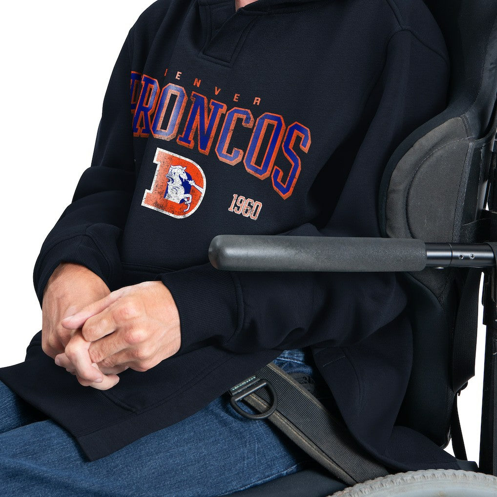 Denver Broncos G-III Sports by Carl Banks Adaptive Team Spirit Graphic Fleece Pullover Hoodie Navy | NFL