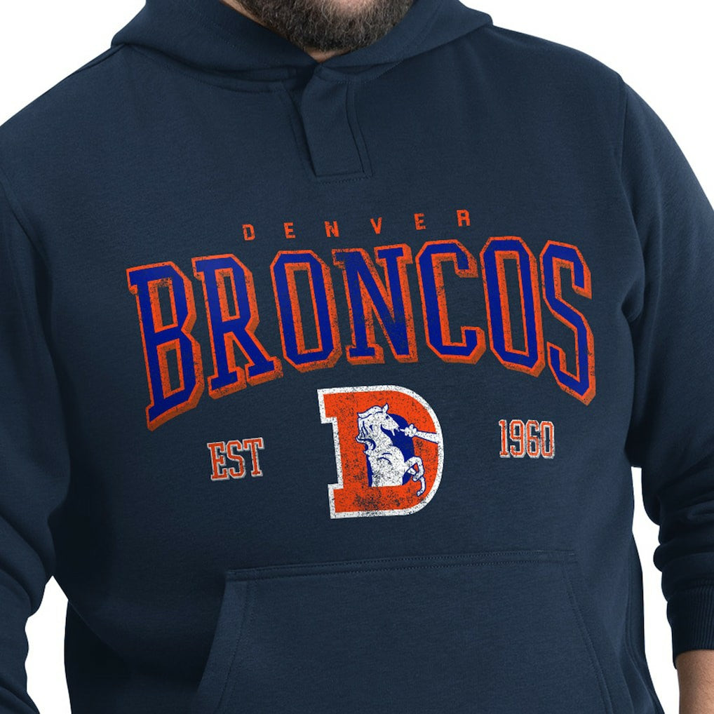 Denver Broncos G-III Sports by Carl Banks Adaptive Team Spirit Graphic Fleece Pullover Hoodie Navy | NFL