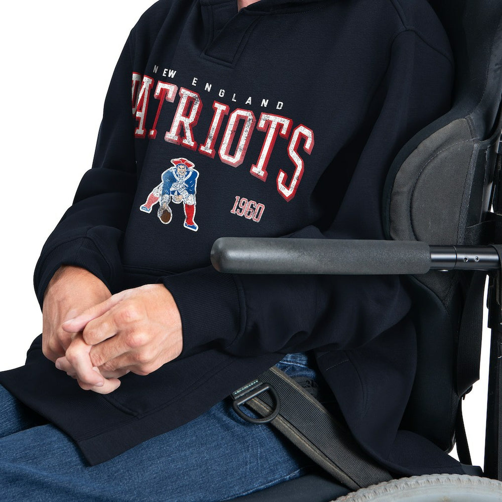 New England Patriots G-III Sports by Carl Banks Adaptive Team Spirit Graphic Fleece Pullover Hoodie Navy | NFL