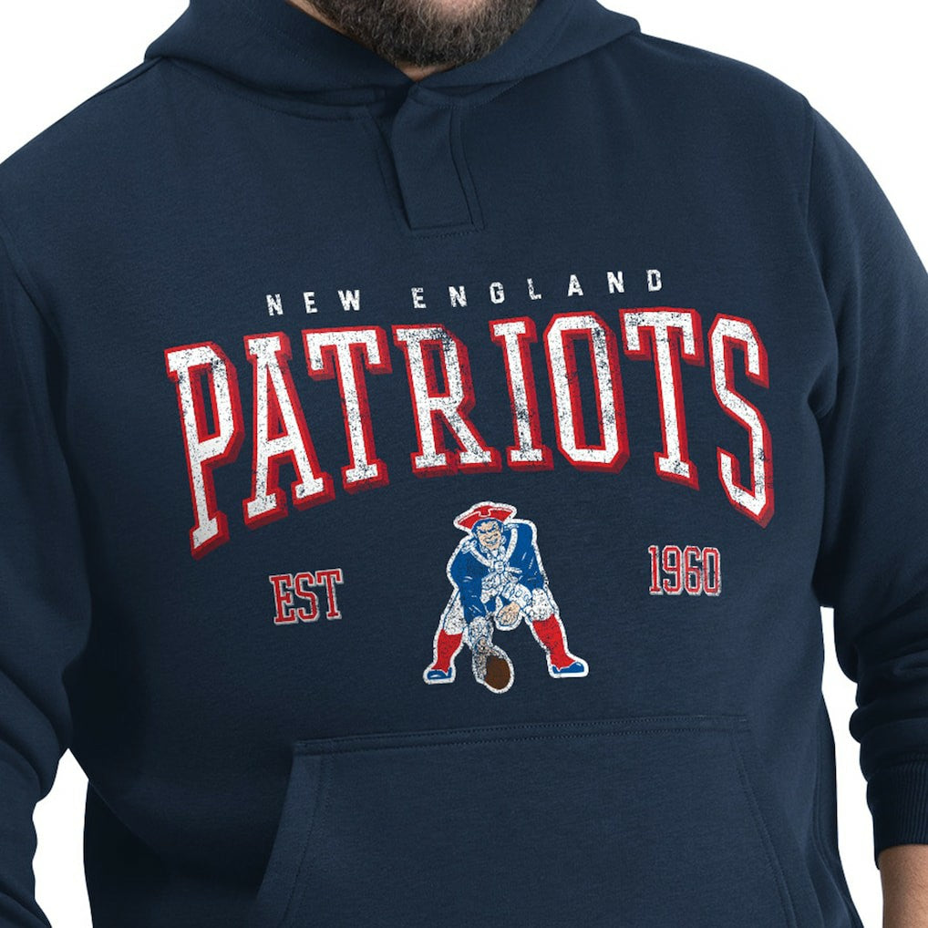 New England Patriots G-III Sports by Carl Banks Adaptive Team Spirit Graphic Fleece Pullover Hoodie Navy | NFL