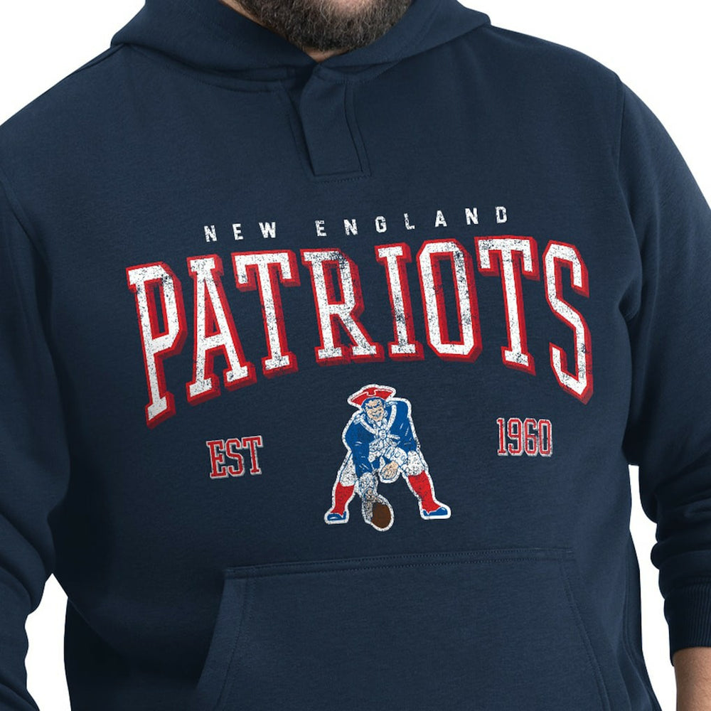 New England Patriots G-III Sports by Carl Banks Adaptive Team Spirit Graphic Fleece Pullover Hoodie Navy | NFL