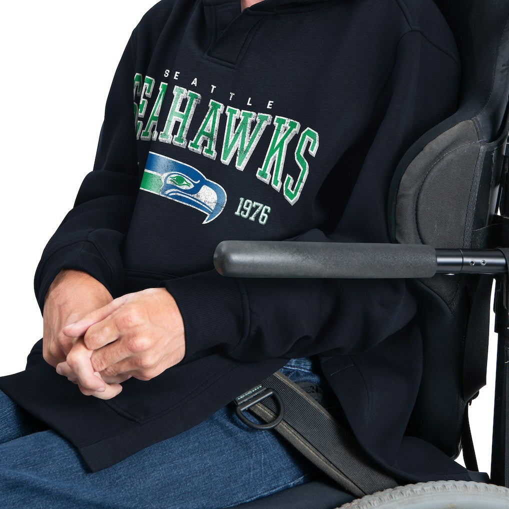Seattle Seahawks G-III Sports by Carl Banks Adaptive Team Spirit Graphic Fleece Pullover Hoodie College Navy | NFL