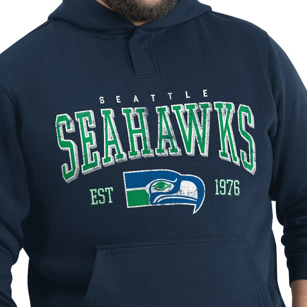 Seattle Seahawks G-III Sports by Carl Banks Adaptive Team Spirit Graphic Fleece Pullover Hoodie College Navy | NFL