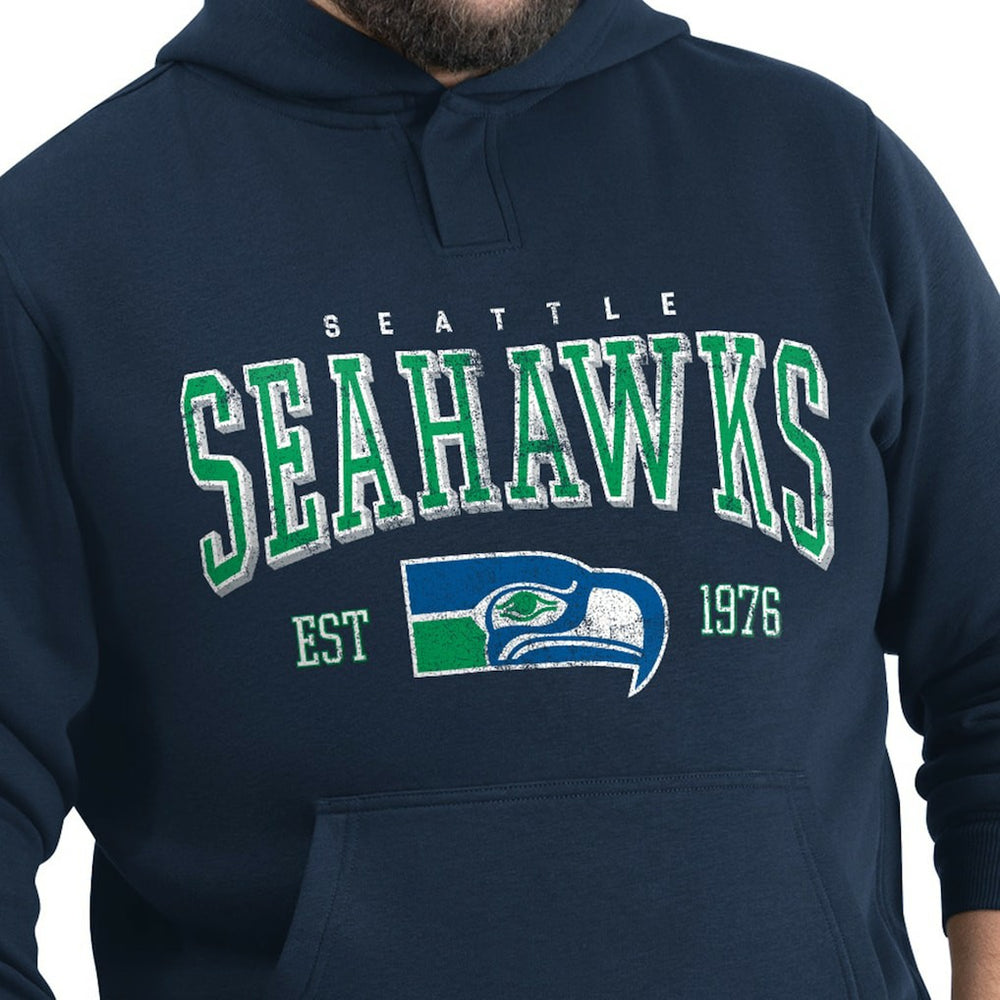 Seattle Seahawks G-III Sports by Carl Banks Adaptive Team Spirit Graphic Fleece Pullover Hoodie College Navy | NFL