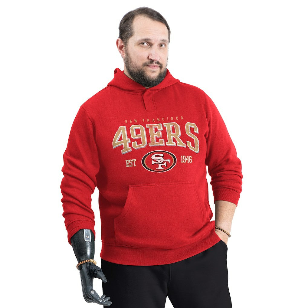 San Francisco 49ers G-III Sports by Carl Banks Adaptive Team Spirit Graphic Fleece Pullover Hoodie Scarlet | NFL