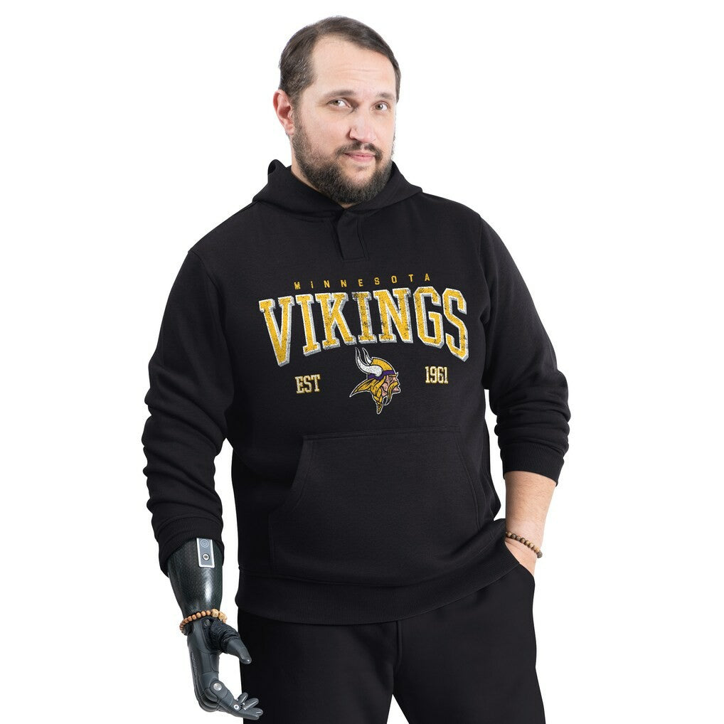 Minnesota Vikings G-III Sports by Carl Banks Adaptive Team Spirit Graphic Fleece Pullover Hoodie Black | NFL