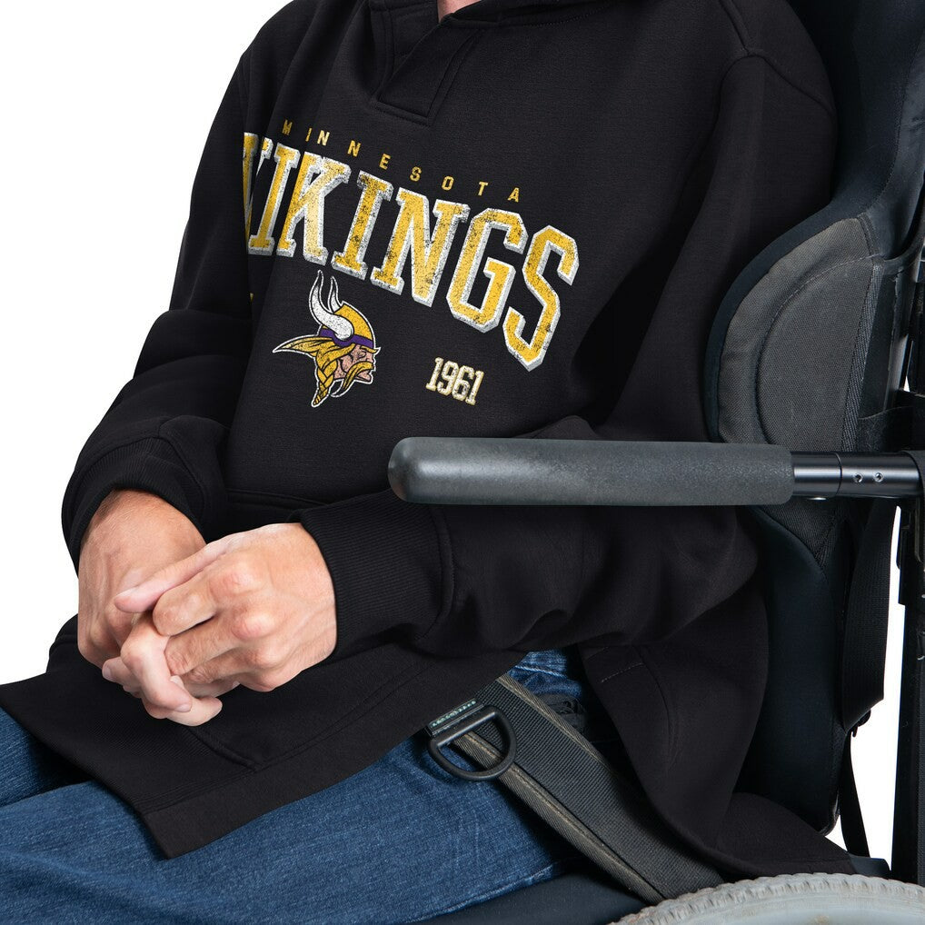 Minnesota Vikings G-III Sports by Carl Banks Adaptive Team Spirit Graphic Fleece Pullover Hoodie Black | NFL