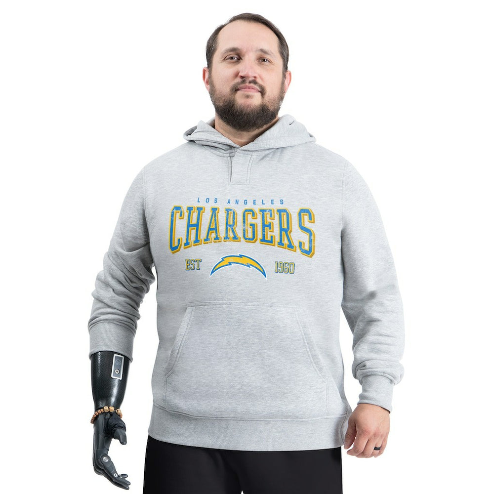 Los Angeles Chargers G-III Sports by Carl Banks Adaptive Team Spirit Graphic Fleece Pullover Hoodie Gray | NFL