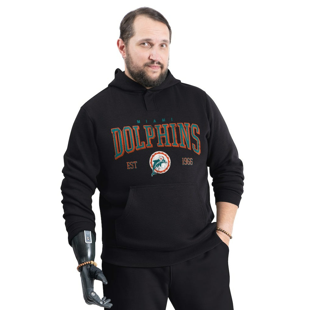 Miami Dolphins G-III Sports by Carl Banks Adaptive Team Spirit Graphic Fleece Pullover Hoodie Black | NFL