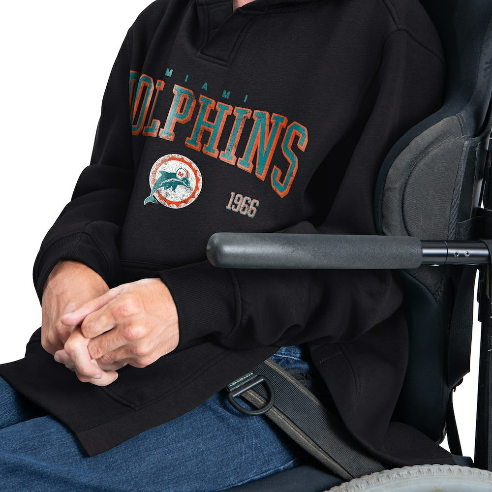 Miami Dolphins G-III Sports by Carl Banks Adaptive Team Spirit Graphic Fleece Pullover Hoodie Black | NFL