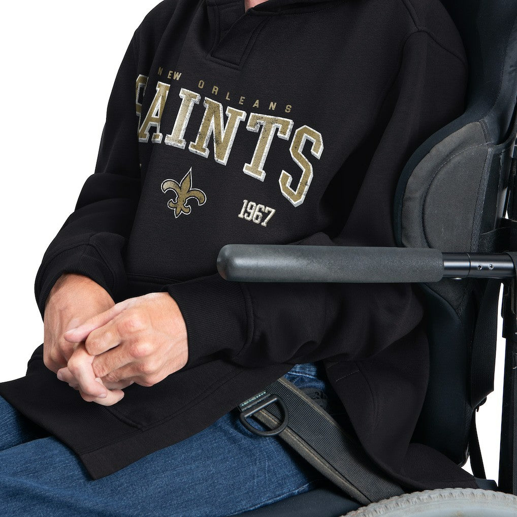 New Orleans Saints G-III Sports by Carl Banks Adaptive Team Spirit Graphic Fleece Pullover Hoodie Black | NFL