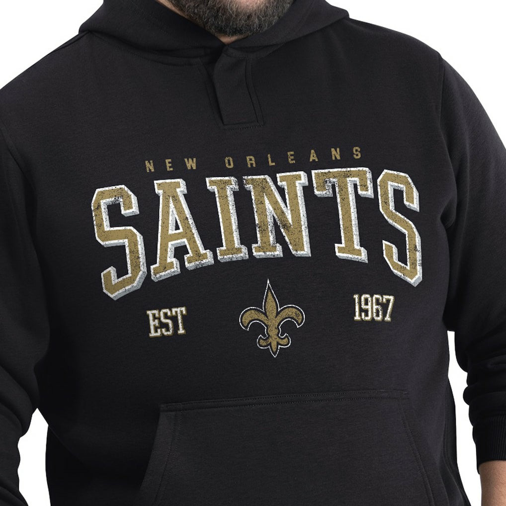 New Orleans Saints G-III Sports by Carl Banks Adaptive Team Spirit Graphic Fleece Pullover Hoodie Black | NFL