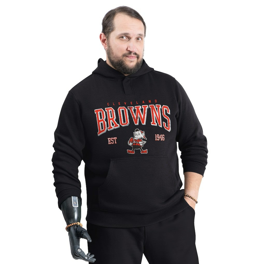 Cleveland Browns G-III Sports by Carl Banks Adaptive Team Spirit Graphic Fleece Pullover Hoodie Black | NFL