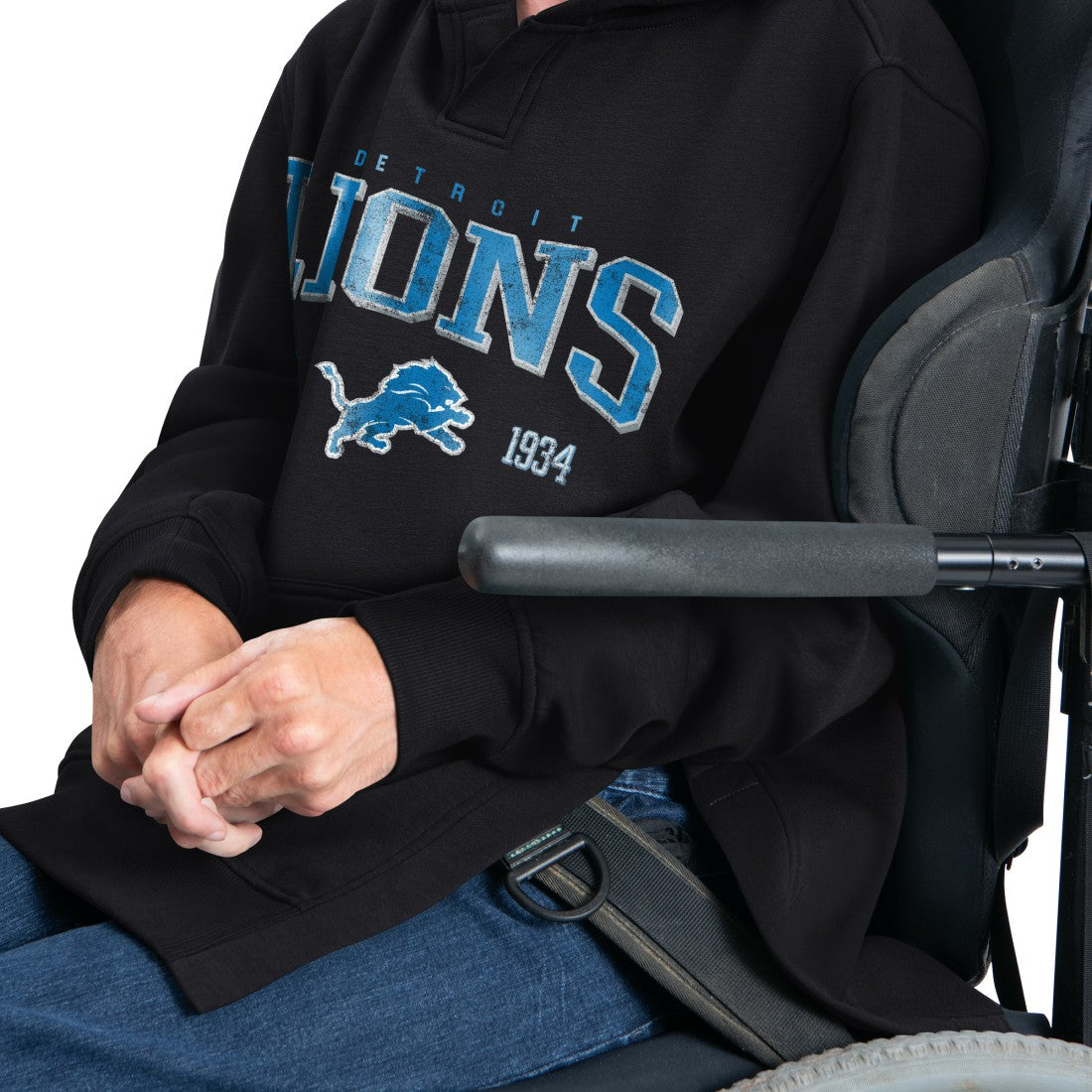 Detroit Lions G-III Sports by Carl Banks Adaptive Team Spirit Graphic Fleece Pullover Hoodie Black | NFL