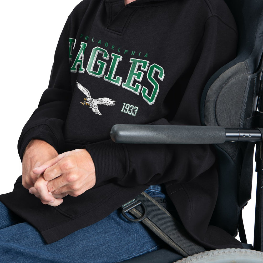 Philadelphia Eagles G-III Sports by Carl Banks Adaptive Team Spirit Graphic Fleece Pullover Hoodie Black | NFL