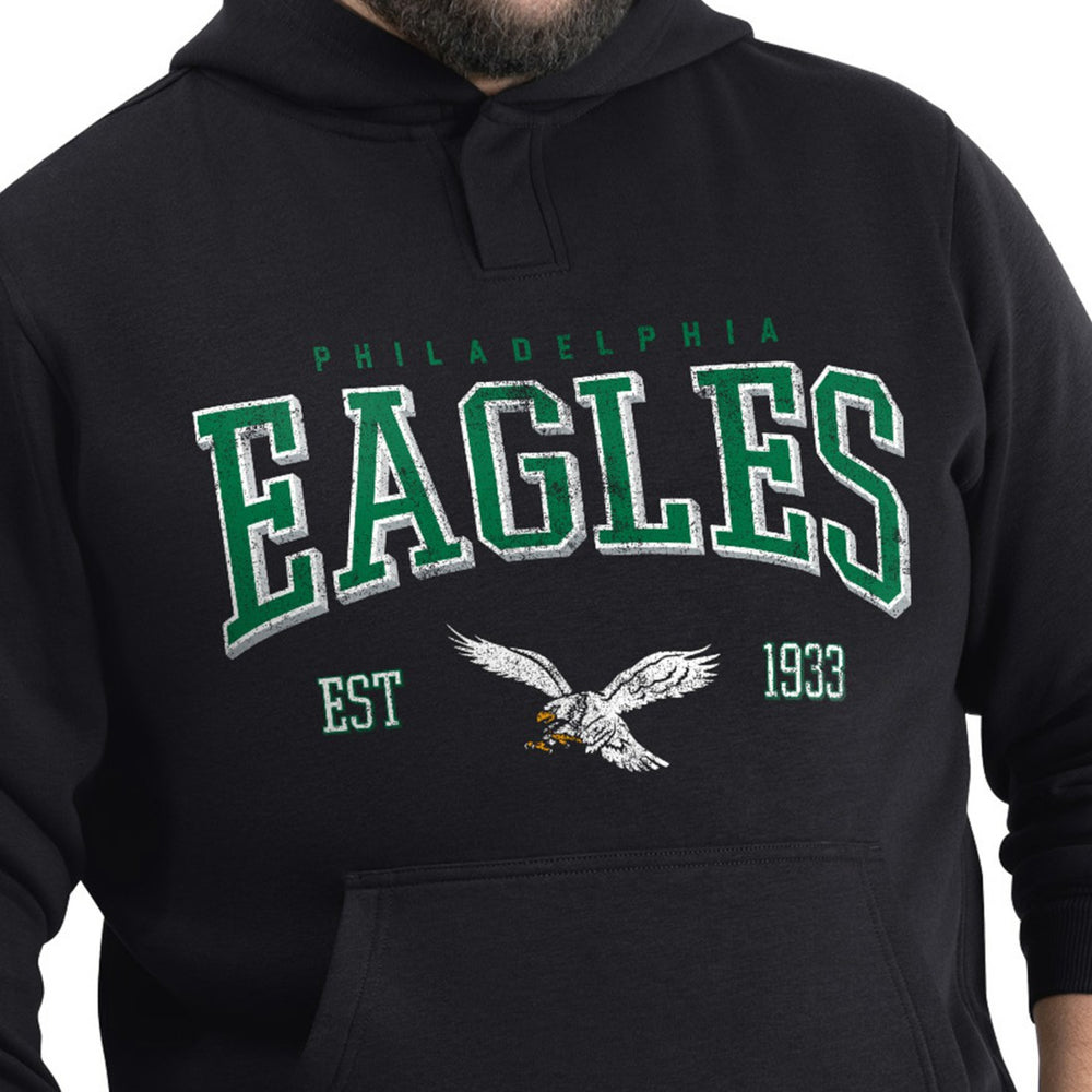 Philadelphia Eagles G-III Sports by Carl Banks Adaptive Team Spirit Graphic Fleece Pullover Hoodie Black | NFL