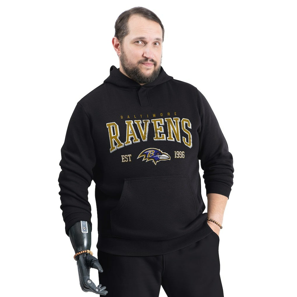 Baltimore Ravens G-III Sports by Carl Banks Adaptive Team Spirit Graphic Fleece Pullover Hoodie Black | NFL