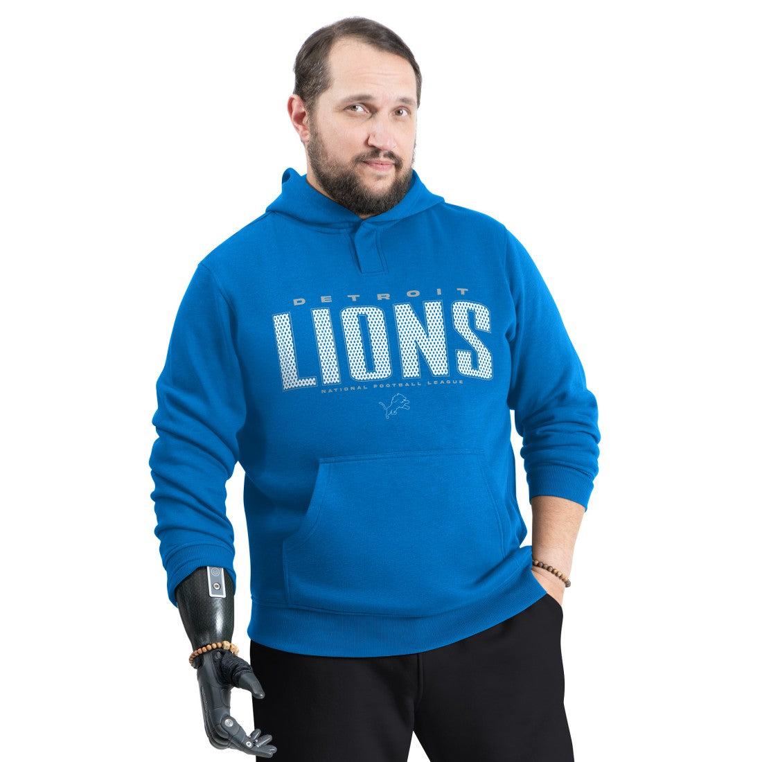 Detroit Lions G-III Sports by Carl Banks Adaptive Mesh Effect Team Graphic Fleece Pullover Hoodie Royal | NFL