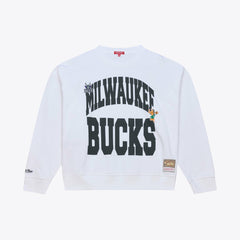 Milwaukee Bucks Women's Lightweight Block Letter Sweatshirt White - NBA