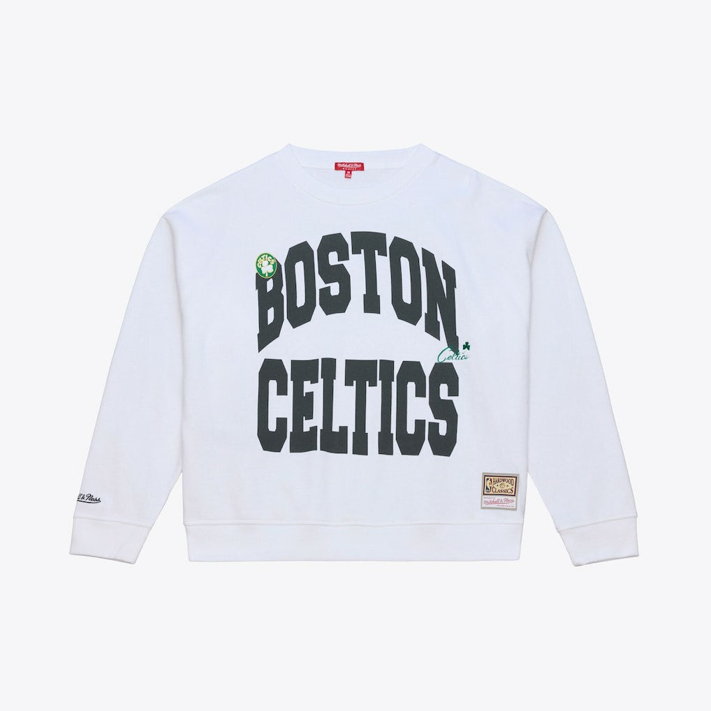 Boston Celtics Women's Lightweight Block Letter Sweatshirt White - NBA