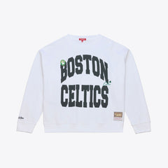 Boston Celtics Women's Lightweight Block Letter Sweatshirt White - NBA