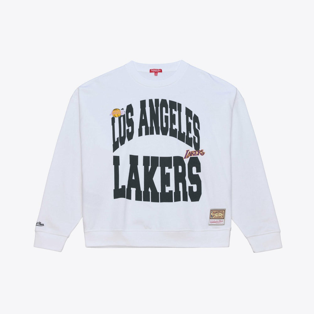 Los Angeles Lakers Women's Lightweight Block Letter Sweatshirt White - NBA