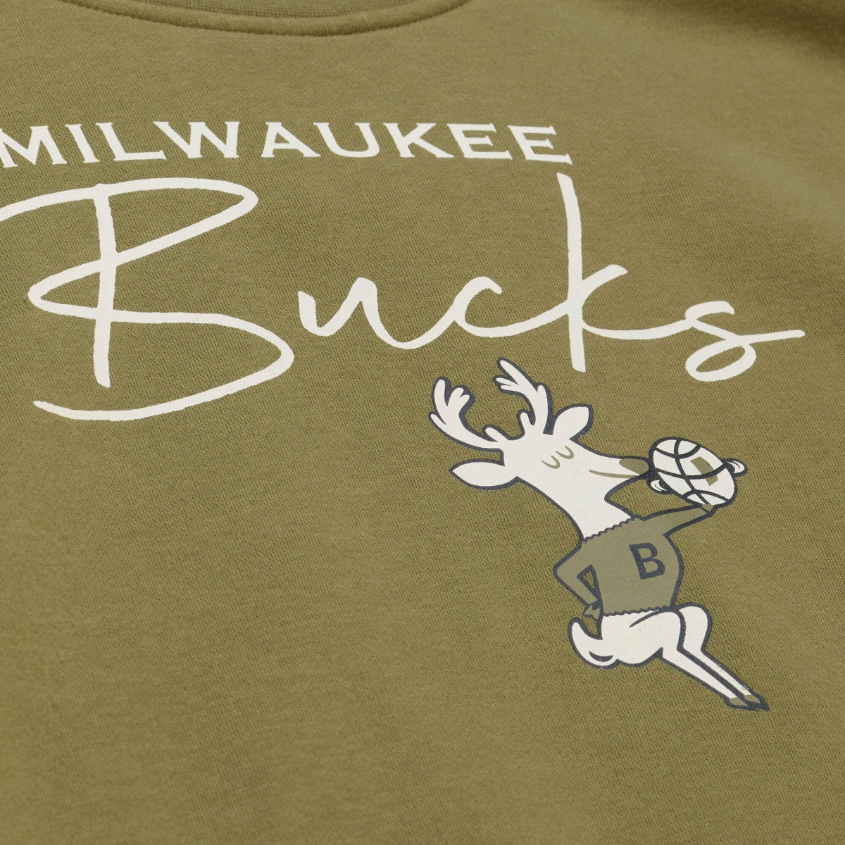 Milwaukee Bucks Women's Lightweight Script Sweatshirt Olive - NBA