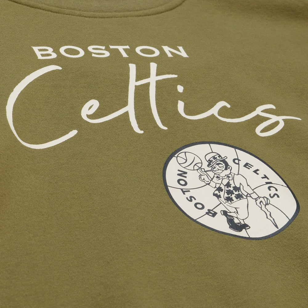 Boston Celtics Women's Lightweight Script Sweatshirt Olive - NBA
