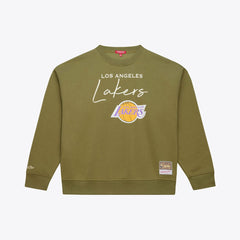 Los Angeles Lakers Women's Lightweight Script Sweatshirt Olive - NBA