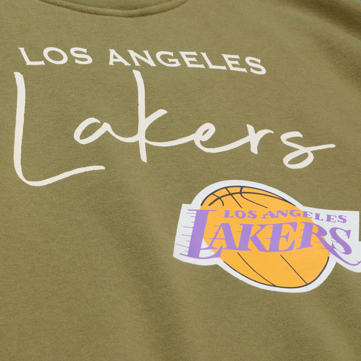 Los Angeles Lakers Women's Lightweight Script Sweatshirt Olive - NBA
